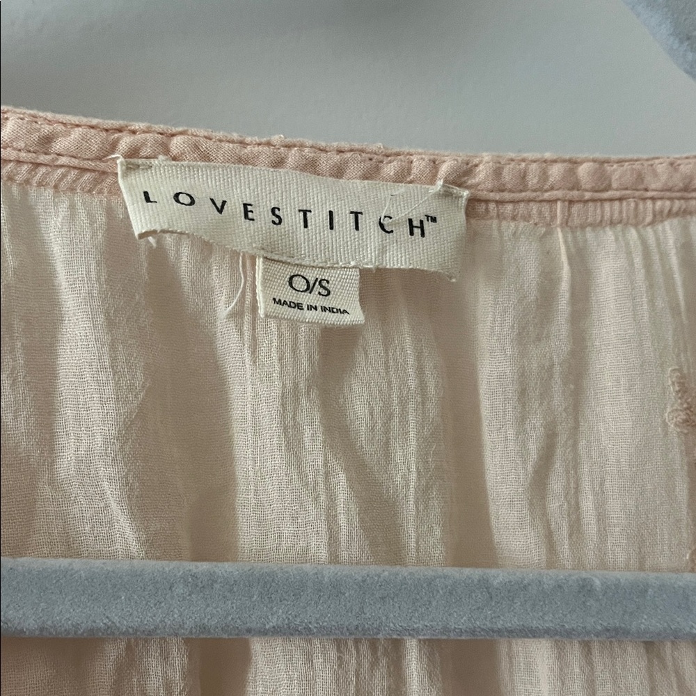 Lovestitch Peach Lace-Up Blouse - Picture 2 of 6